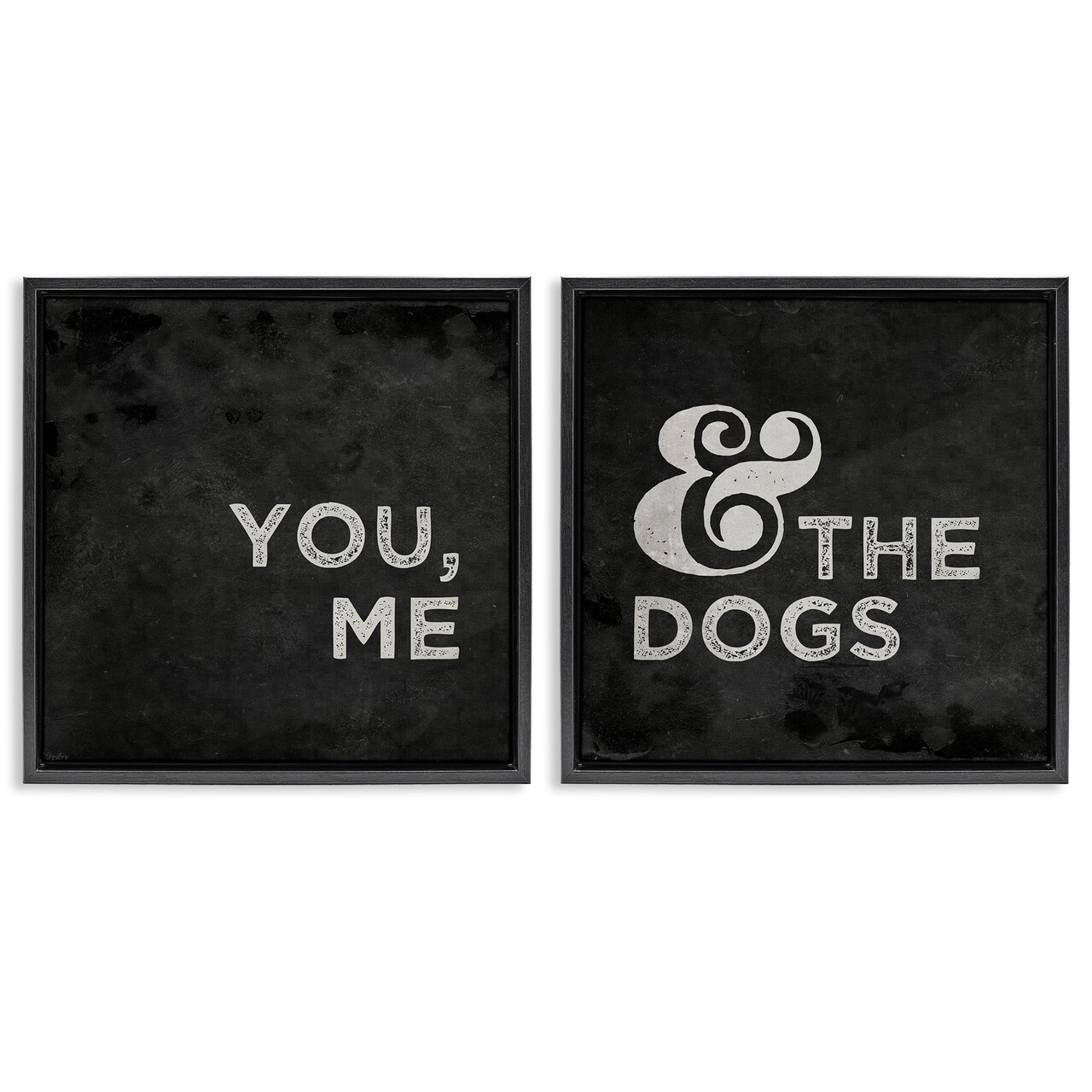 Stupell Industries You Me and the Dogs Family Pet Framed Floater Canvas Wall Art